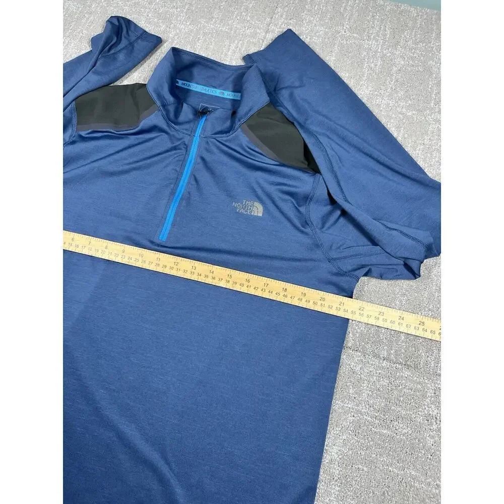 The North Face Blue Kilowatt 1/4 Zip Mens Long Sleeve Mens Shirt L Flash Dry-XD